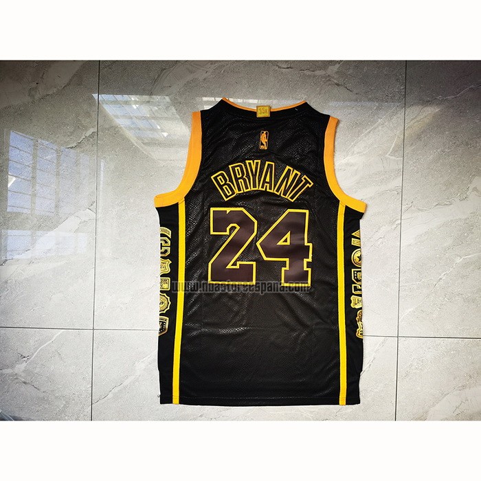 Camiseta Los Angeles Lakers Kobe Bryant NO 24 Retired Negro